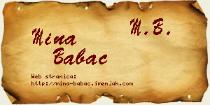 Mina Babac vizit kartica